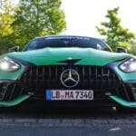 A green AMG GT as used by the nurburgring for their Beast of the Green Hell taxi laps.